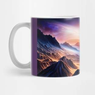 Wavy Rock planet sunset in space Mug